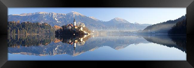 Reflections on Lake Bled Framed Print by Ian Middleton