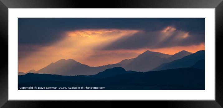 Snowdonia Sunset Framed Mounted Print by Dave Bowman