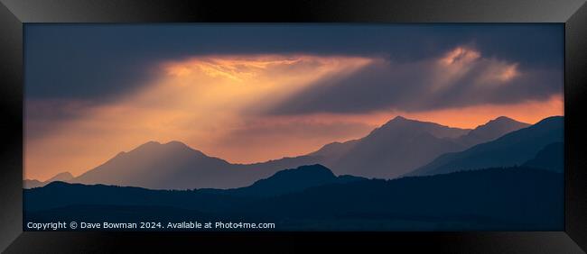 Snowdonia Sunset Framed Print by Dave Bowman