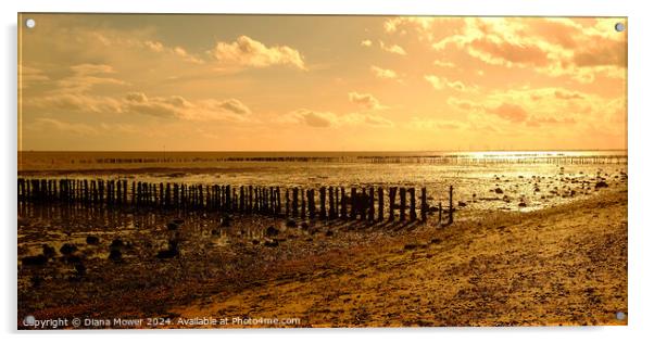  Mersea Island Sunset Acrylic by Diana Mower