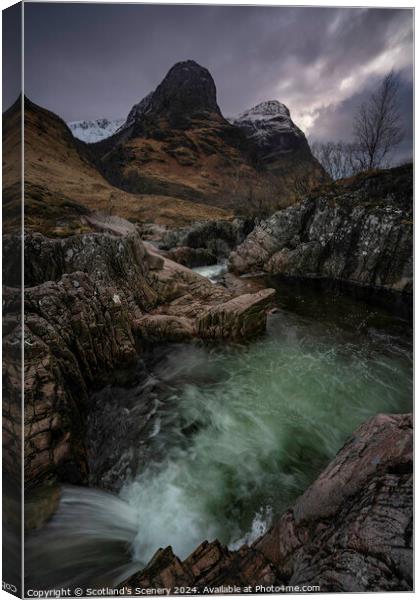 River Coe, Glencoe, Highlands Scotland. Canvas Print by Scotland's Scenery