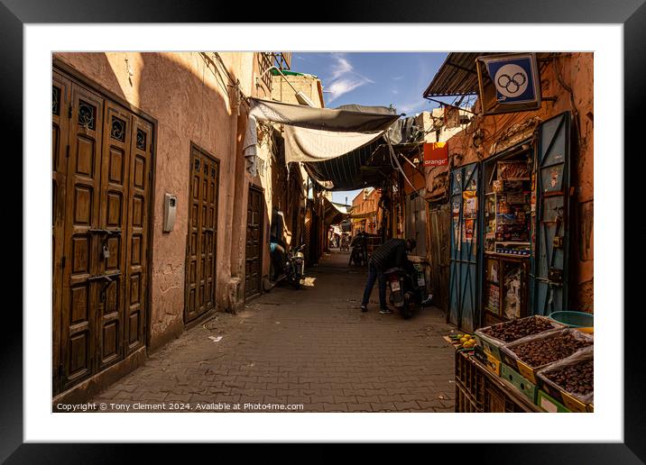 Marrakech Medina Framed Mounted Print by Tony Clement