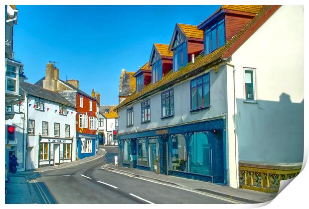 Lyme Regis Town Centre Print by Alison Chambers