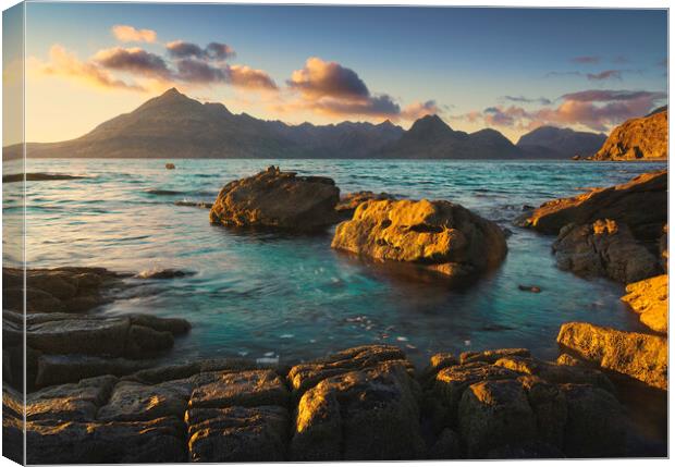 Sunset over the Cuilins Canvas Print by Anthony McGeever