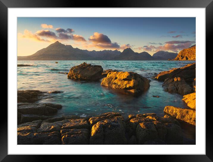 Sunset over the Cuilins Framed Mounted Print by Anthony McGeever