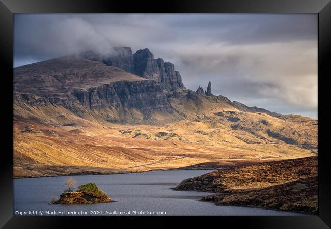 Loch Fada and The Old Man of Storr Framed Print by Mark Hetherington