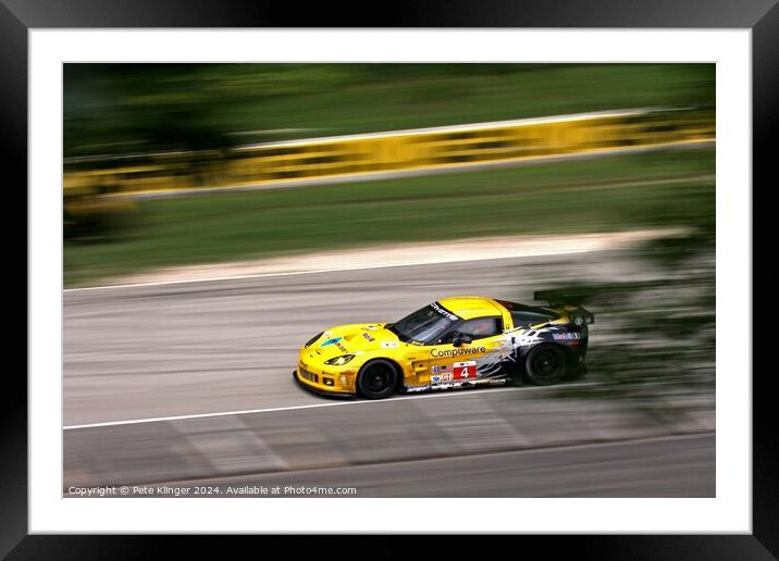 Corvette By Chevrolet Racing Framed Mounted Print by Pete Klinger
