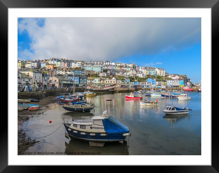 Brixham Harbour Framed Mounted Print by Beryl Curran