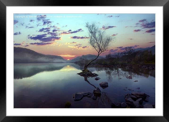 Llyn Padarn Sunset Framed Mounted Print by Tom McPherson