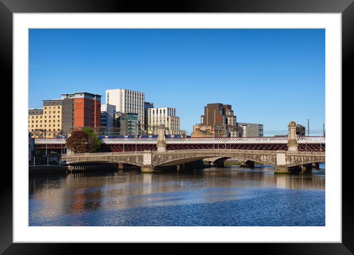 Glasgow Skyline River View Framed Mounted Print by Artur Bogacki