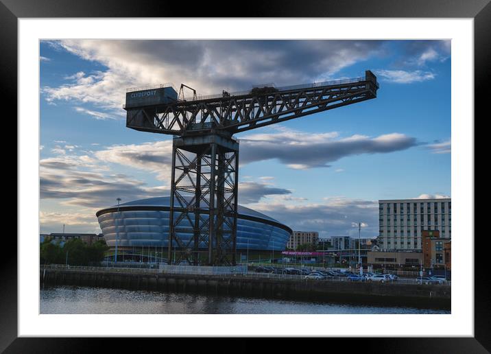 Finnieston Crane and OVO Hydro in Glasgow Framed Mounted Print by Artur Bogacki