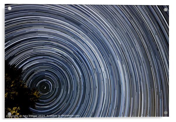 Abstract star trails Polaris Acrylic by Pete Klinger