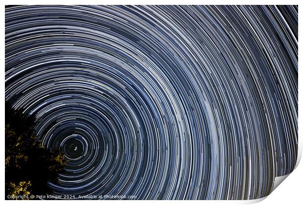 Abstract star trails Polaris Print by Pete Klinger