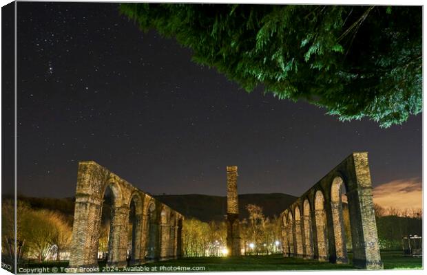 Ynyscedwyn Ironworks and Orion's Belt Canvas Print by Terry Brooks