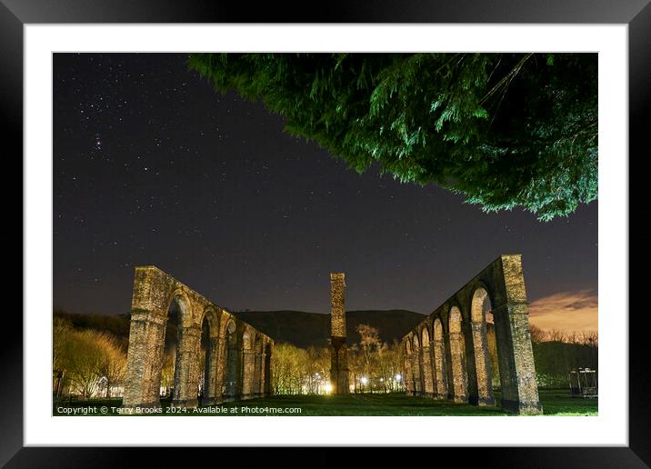 Ynyscedwyn Ironworks and Orion's Belt Framed Mounted Print by Terry Brooks