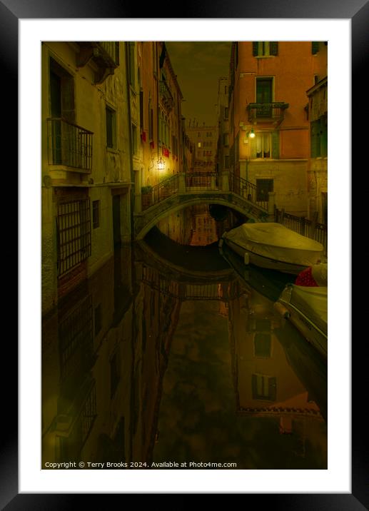 Venice Italy Inner Canal Framed Mounted Print by Terry Brooks