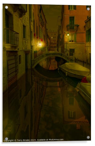 Venice Italy Inner Canal Acrylic by Terry Brooks