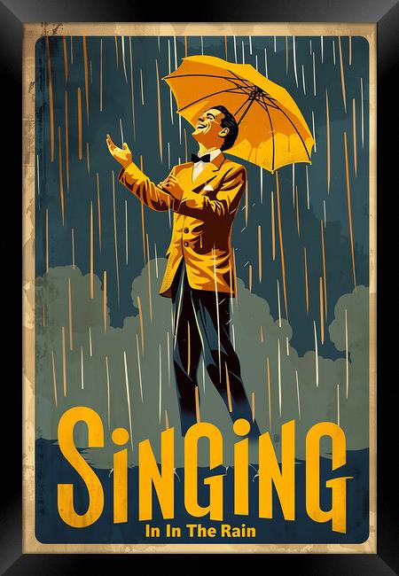 Singing In The Rain Poster Framed Print by Steve Smith