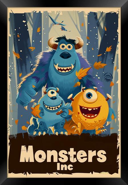 Monsters Inc Poster Framed Print by Steve Smith