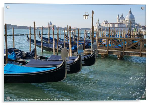 Venice Gondolas on Canale della Giudecca Acrylic by Terry Brooks
