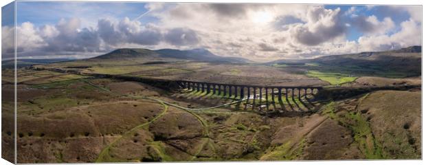 Ribblehead Viaduct Panorama Canvas Print by Apollo Aerial Photography