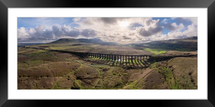 Ribblehead Viaduct Panorama Framed Mounted Print by Apollo Aerial Photography
