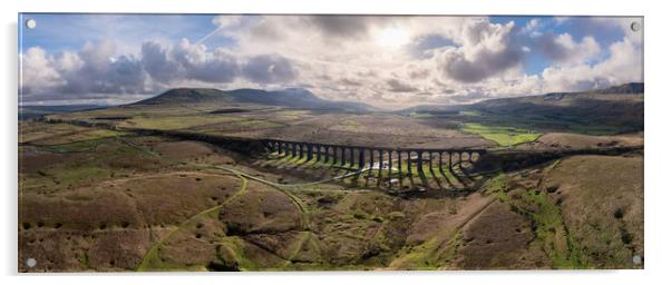 Ribblehead Viaduct Panorama Acrylic by Apollo Aerial Photography