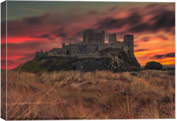 Bamburgh Castle Sunset Canvas Print by Bear Newbury