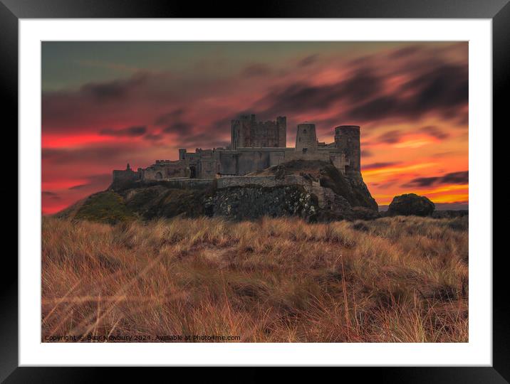 Bamburgh Castle Sunset Framed Mounted Print by Bear Newbury