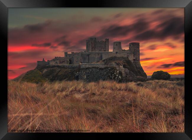 Bamburgh Castle Sunset Framed Print by Bear Newbury