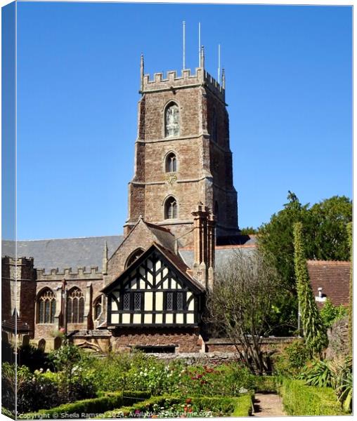 The Church At Dunster Canvas Print by Sheila Ramsey