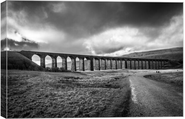 Ribblehead Viaduct Black and White Canvas Print by Apollo Aerial Photography