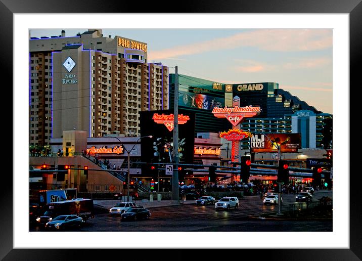Las Vegas Strip Skyline Cityscape America USA Framed Mounted Print by Andy Evans Photos