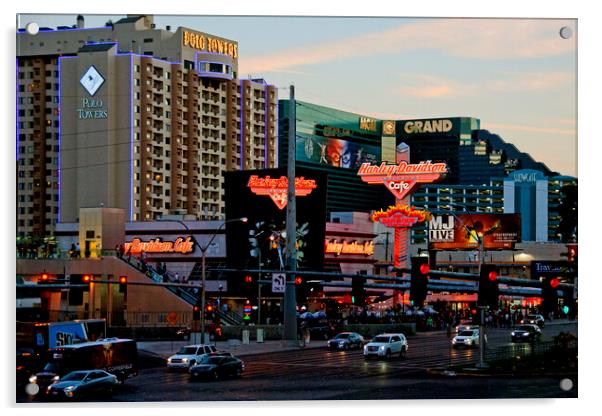 Las Vegas Strip Skyline Cityscape America USA Acrylic by Andy Evans Photos