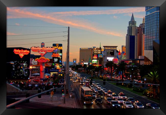 Las Vegas Strip Skyline Cityscape America USA Framed Print by Andy Evans Photos