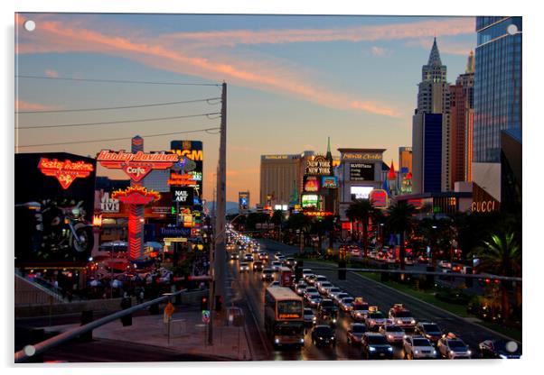 Las Vegas Strip Skyline Cityscape America USA Acrylic by Andy Evans Photos