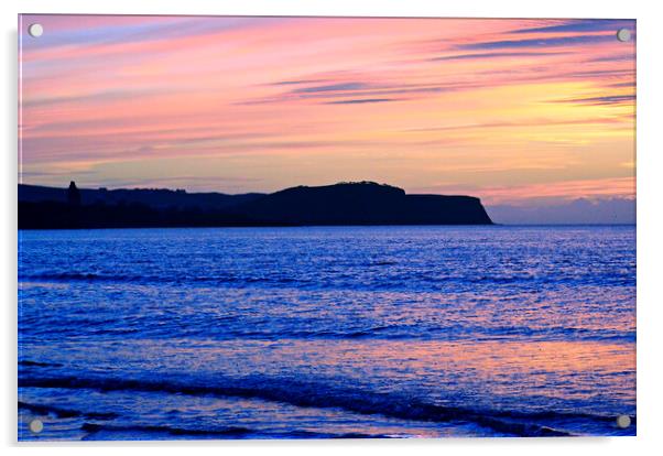 A Scottish sunset seen from Ayr beach Acrylic by Allan Durward Photography