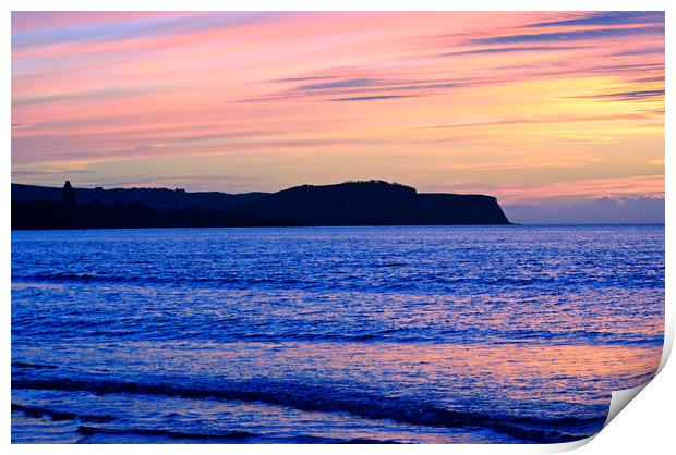 A Scottish sunset seen from Ayr beach Print by Allan Durward Photography