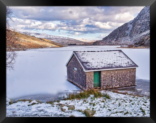 Llyn Ogwen Frozen Over Framed Print by chris hyde