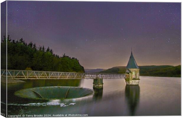 Pontsticill Reservoir Starry Night Canvas Print by Terry Brooks