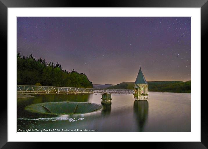 Pontsticill Reservoir Starry Night Framed Mounted Print by Terry Brooks