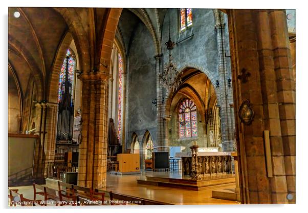 Ancient Medieval Saint Bonaventure Altar Basilica Lyon France Acrylic by William Perry