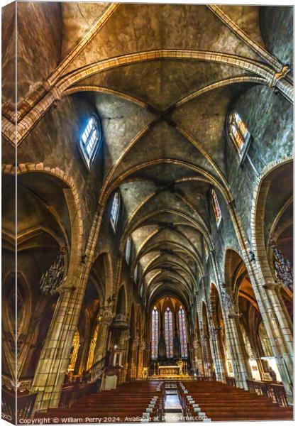 Ancient Medieval Saint Bonaventure Altar Basilica Lyon France Canvas Print by William Perry