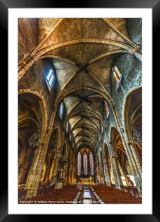 Ancient Medieval Saint Bonaventure Altar Basilica Lyon France Framed Mounted Print by William Perry