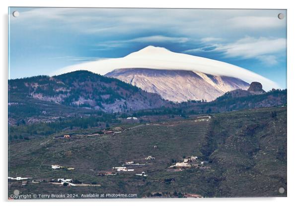 Cap Cloud over Mount Teide Acrylic by Terry Brooks