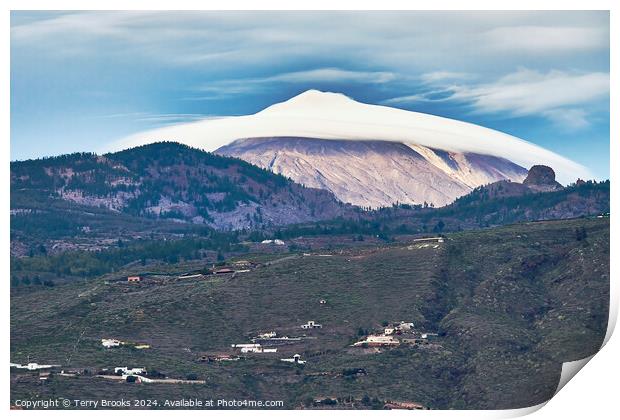 Cap Cloud over Mount Teide Print by Terry Brooks