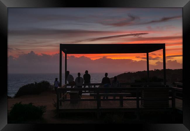 Algarve Coast Sunset Ocean View In Portugal Framed Print by Artur Bogacki