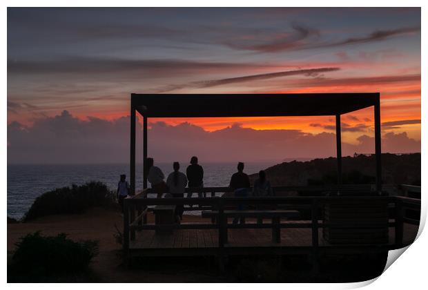 Algarve Coast Sunset Ocean View In Portugal Print by Artur Bogacki
