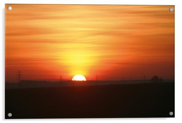 Cambridge Sunset Acrylic by Brian Middleton