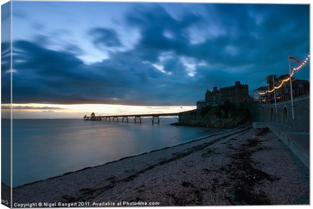 Clevedon Seafront Sunset Canvas Print by Nigel Bangert